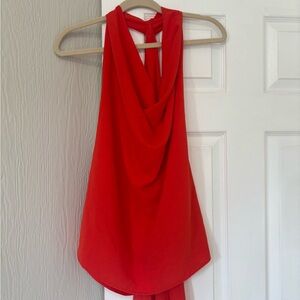 Zara Vibrant Red Drape Blouse